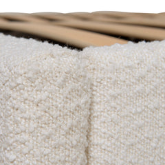 CBD8999-YO Queen Sized Bed Frame - Antique White Boucle with Storage