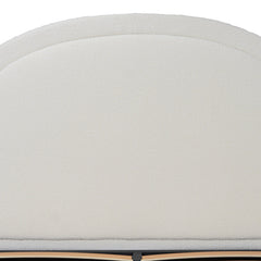 CBD8999-YO Queen Sized Bed Frame - Antique White Boucle with Storage