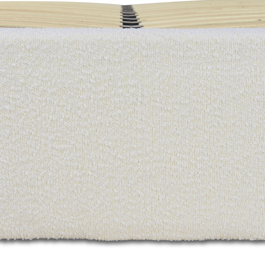 Queen Sized Bed Frame - Antique White Boucle with Storage - View 16