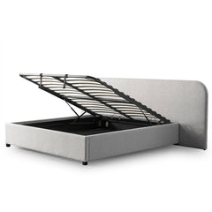 Clay Grey King Bed | Timber Storage | Myka Home