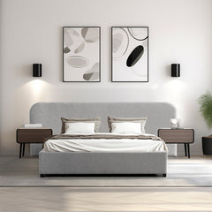 Clay Grey King Bed | Timber Storage | Myka Home