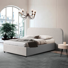 Clay Grey Queen Bed | Timber Storage | Myka Home