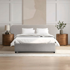 Clay Grey Queen Bed | Timber Storage | Myka Home
