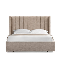 King Wide Base Bed Frame | Pale Beige | Myka Home