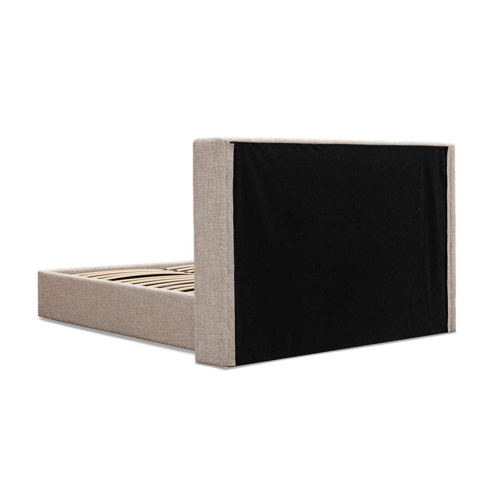 Queen Wide Base Bed Frame | Pale Beige | Myka Home - View 5