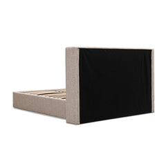 Queen Wide Base Bed Frame | Pale Beige | Myka Home