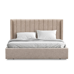 Queen Wide Base Bed Frame | Pale Beige | Myka Home