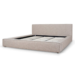 Fabric King Bed Frame | Stonish Beige | Myka Home