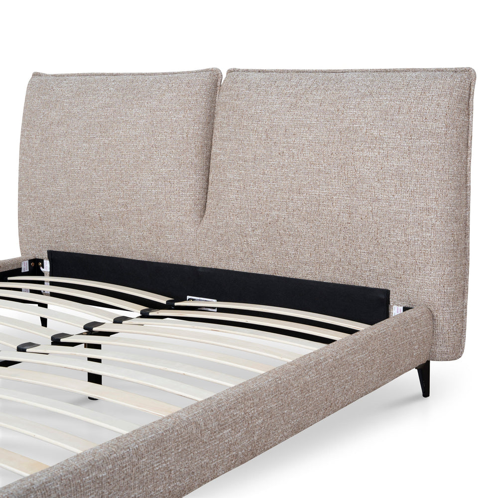 Fabric Queen Bed Frame | Stonish Beige | Myka Home - View 5
