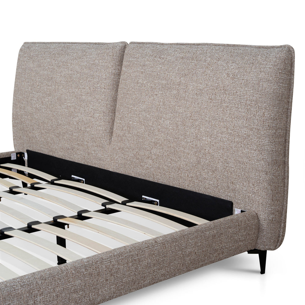 Fabric King Bed Frame | Stonish Beige | Myka Home - View 5