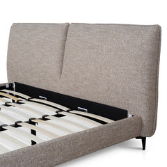 Fabric King Bed Frame | Stonish Beige | Myka Home - View 5