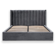 CBD8107-MI Queen Bed Frame - Wide Base in Charcoal Velvet
