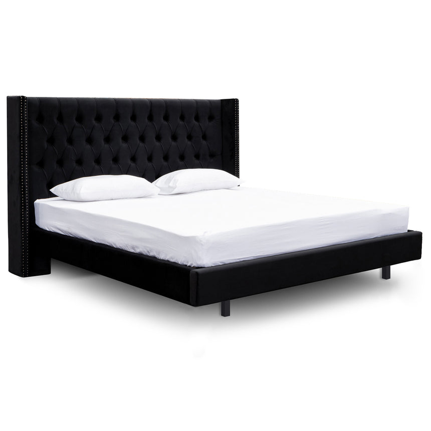 King Bed Frame - Black Velvet - View 3