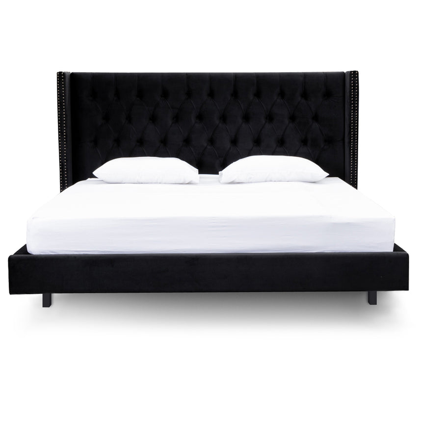 King Bed Frame - Black Velvet - View 2
