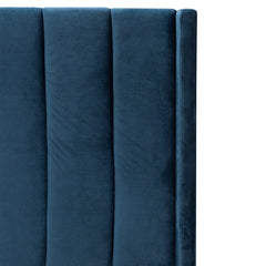 Monaco King Bed Frame | Teal Navy Velvet Storage | Myka Home