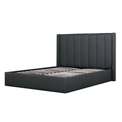 Ex Display - CBD6021-YO - Fabric King Bed in Charcoal Grey with Storage