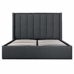 Ex Display - CBD6021-YO - Fabric King Bed in Charcoal Grey with Storage
