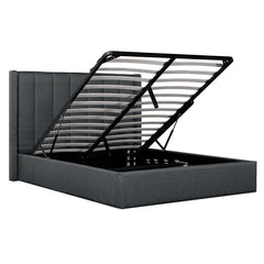 Ex Display - CBD6021-YO - Fabric King Bed in Charcoal Grey with Storage