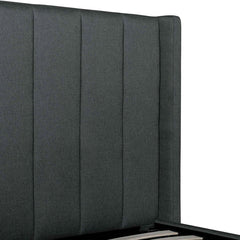 Ex Display - CBD6021-YO - Fabric King Bed in Charcoal Grey with Storage