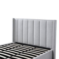 Florence King Bed Frame | Pearl Grey Storage | Myka Home