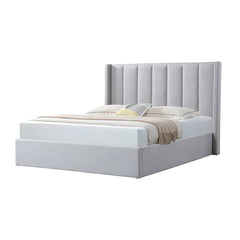 Florence King Bed Frame | Pearl Grey Storage | Myka Home