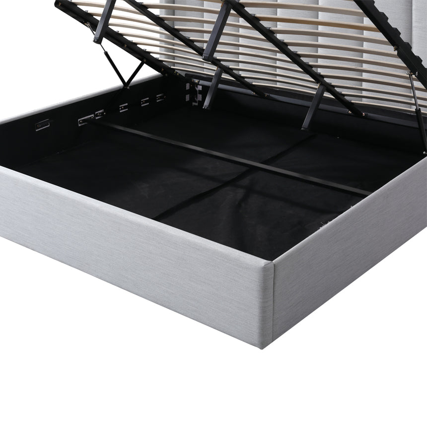 Florence King Bed Frame | Pearl Grey Storage | Myka Home - View 8