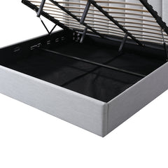 Florence King Bed Frame | Pearl Grey Storage | Myka Home