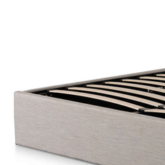 Ex Display - CBD6576-YO Fabric King Bed - Pearl Grey with Storage