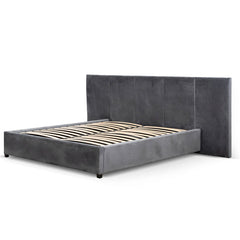 Onyx King Bed Frame | Charcoal Velvet | Myka Home