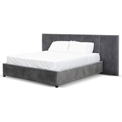 Onyx King Bed Frame | Charcoal Velvet | Myka Home