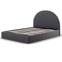 Fabric Queen Sized Bed Frame - Charcoal Grey with Storage