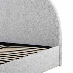 King Sized Bed Frame - Pepper Boucle with Storage