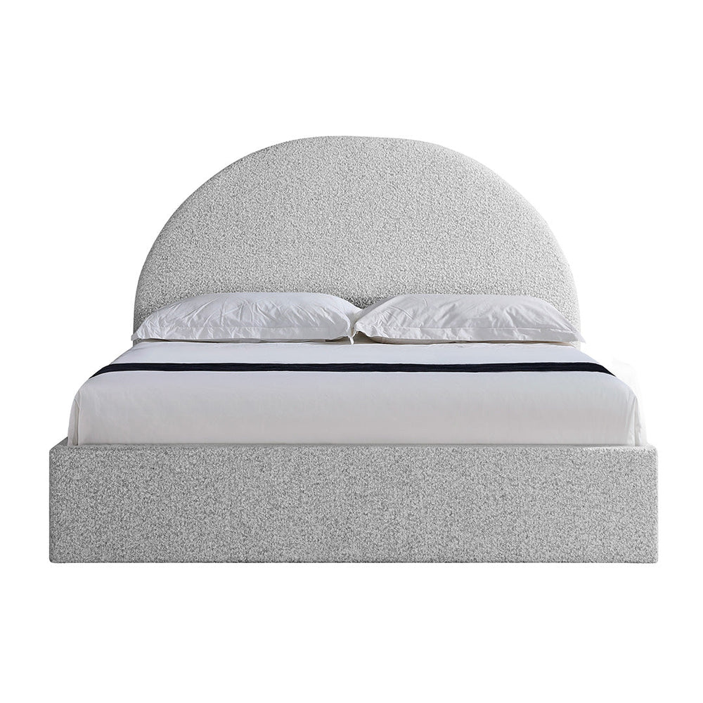Queen Sized Bed Frame - Pepper Boucle with Storage - View 3