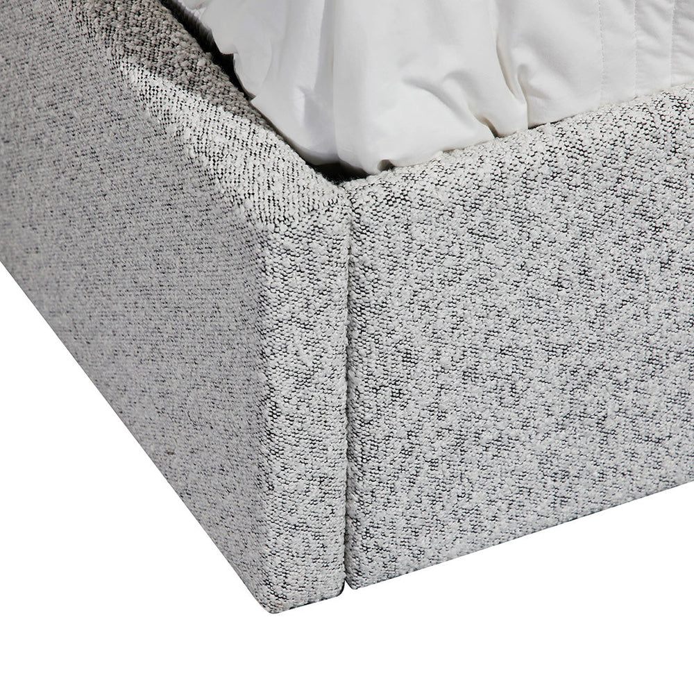 Queen Sized Bed Frame - Pepper Boucle with Storage - View 7