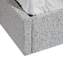 Queen Sized Bed Frame - Cloudy Pepper Boucle with Storage