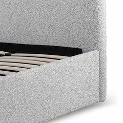 Single Sized Bed Frame - Cloudy Pepper Boucle with Storage