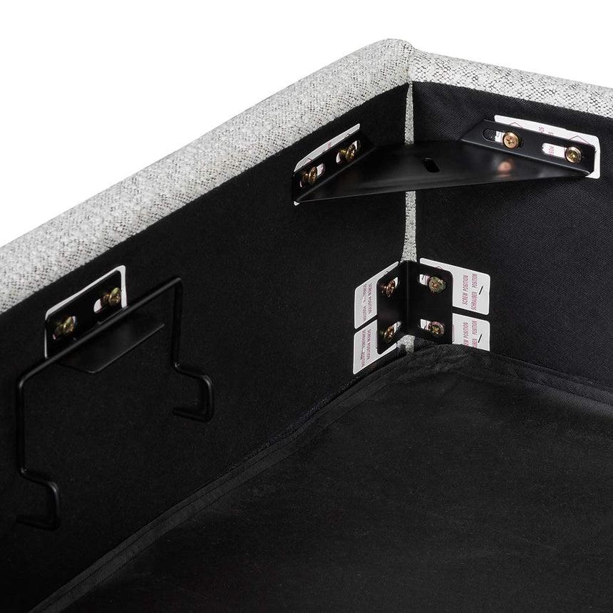 Single Sized Bed Frame - Cloudy Pepper Boucle with Storage - View 9