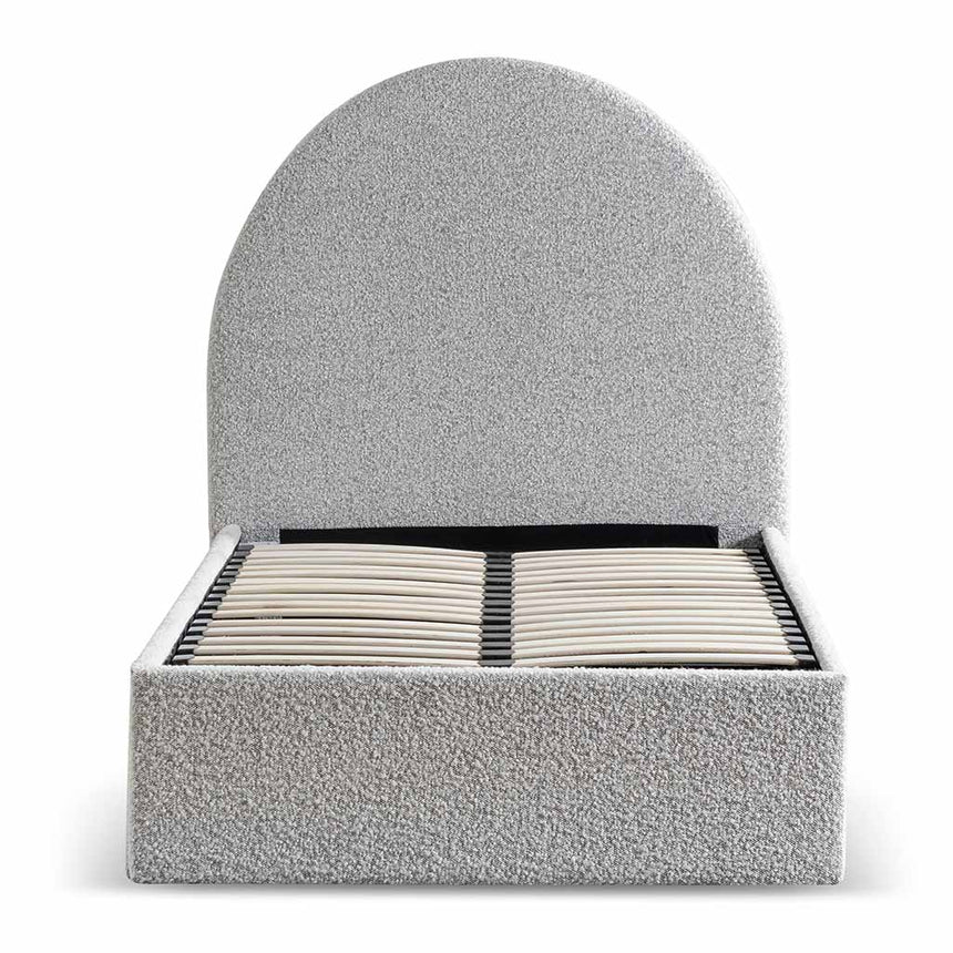 Single Sized Bed Frame - Cloudy Pepper Boucle with Storage - View 2
