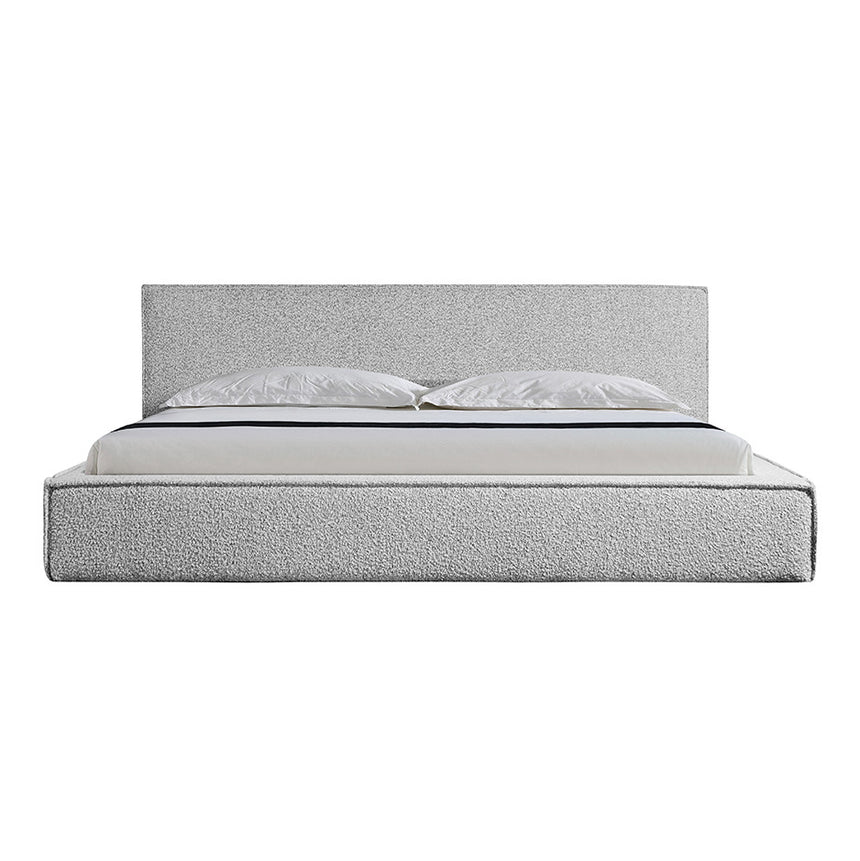 King Sized Bed Frame - Cloudy Pepper Boucle - View 2