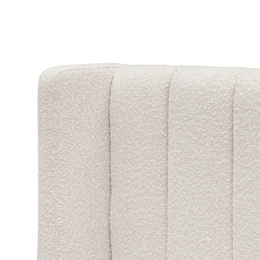 Wide Base Queen Sized Bed Frame - Snow Boucle - View 7