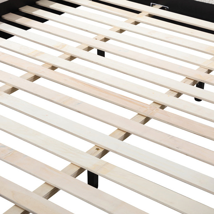 King Bed Frame - Cream White Boucle - View 8