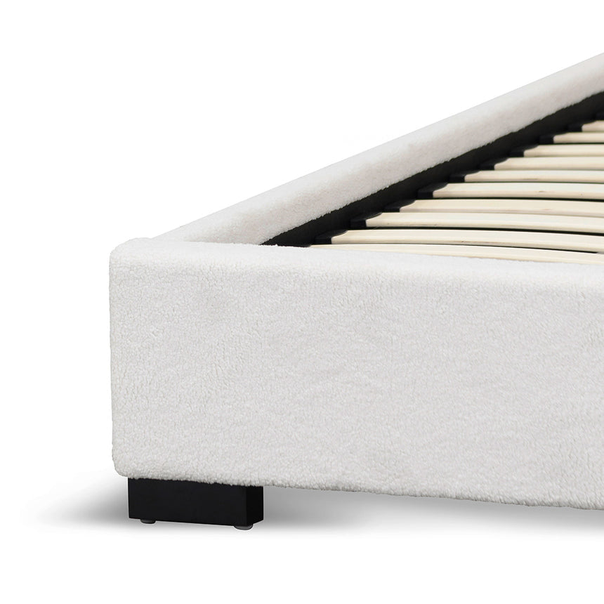 Single Bed Frame - Beige White Fleece - View 9
