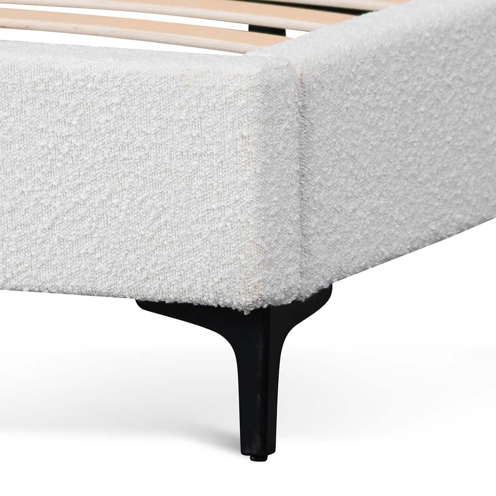 King Bed Frame - Cream White - View 9