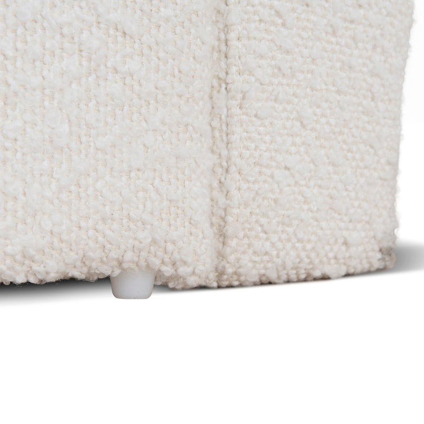 Single Sized Bed Frame - Antique White Boucle with Storage - View 14