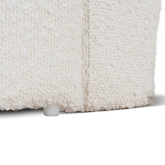 CBD8364-YO Single Sized Bed Frame - Antique White Boucle with Storage