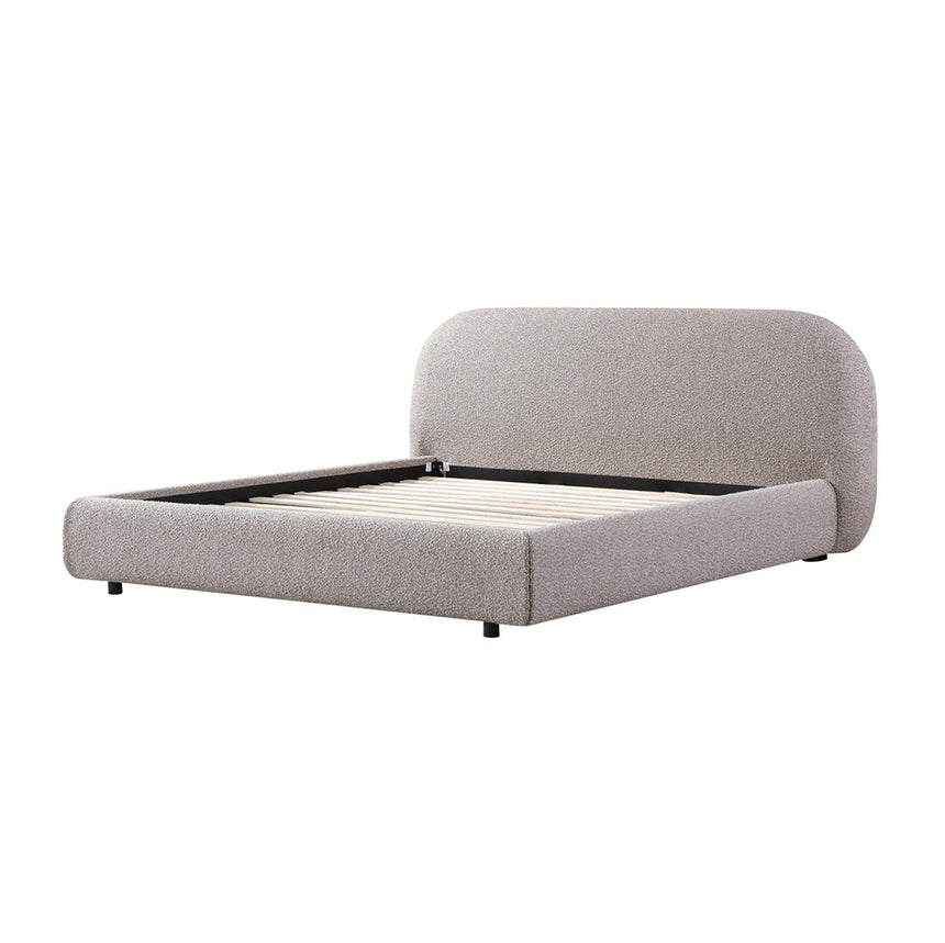 Queen Bed Frame - Olive Brown Boucle - View 8