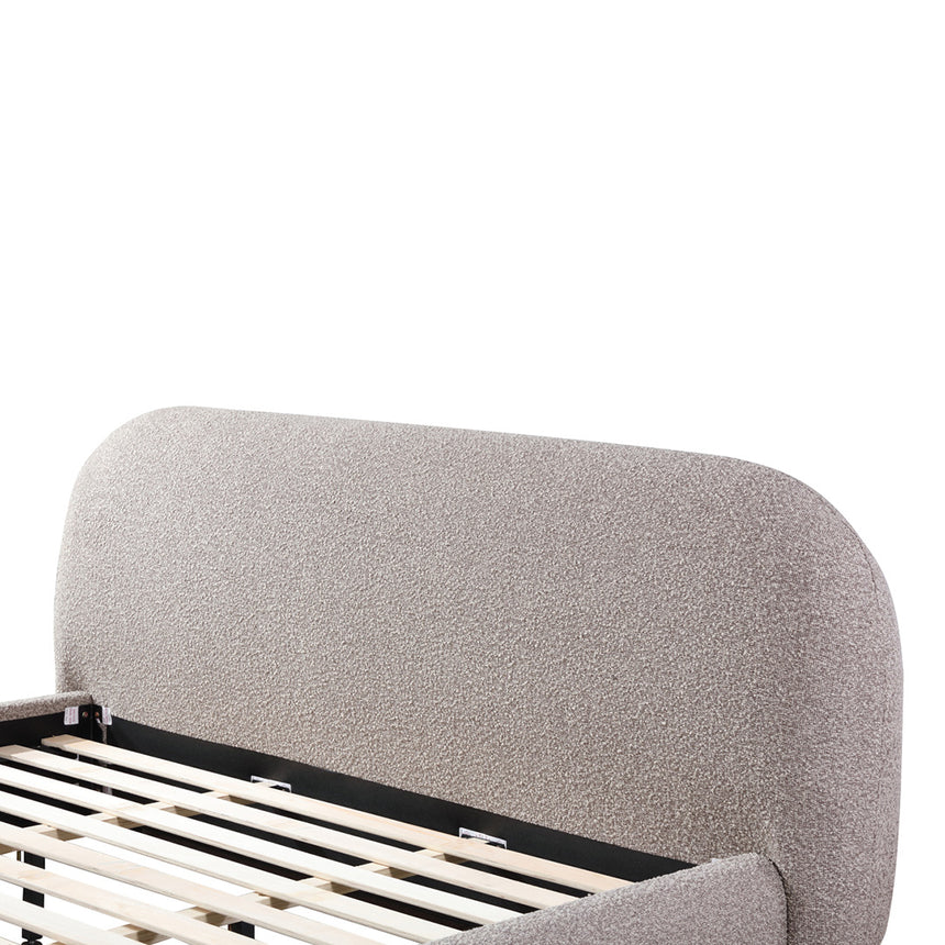 King Bed Frame - Olive Brown Boucle - View 10