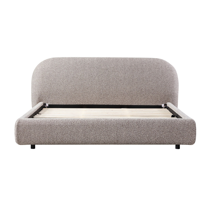 King Bed Frame - Olive Brown Boucle - View 7