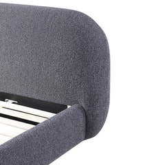 CBD8398-YO King Bed Frame - Charcoal Pepper Boucle