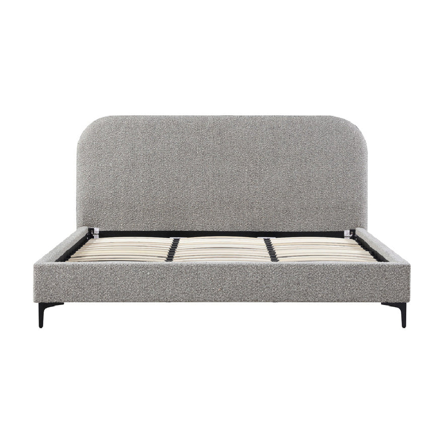 King Bed Frame - Olive Brown Boucle - View 6